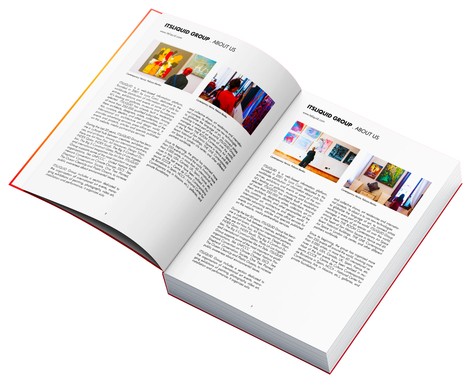 aA artbook, spread with the ITSLIQUID Group pages