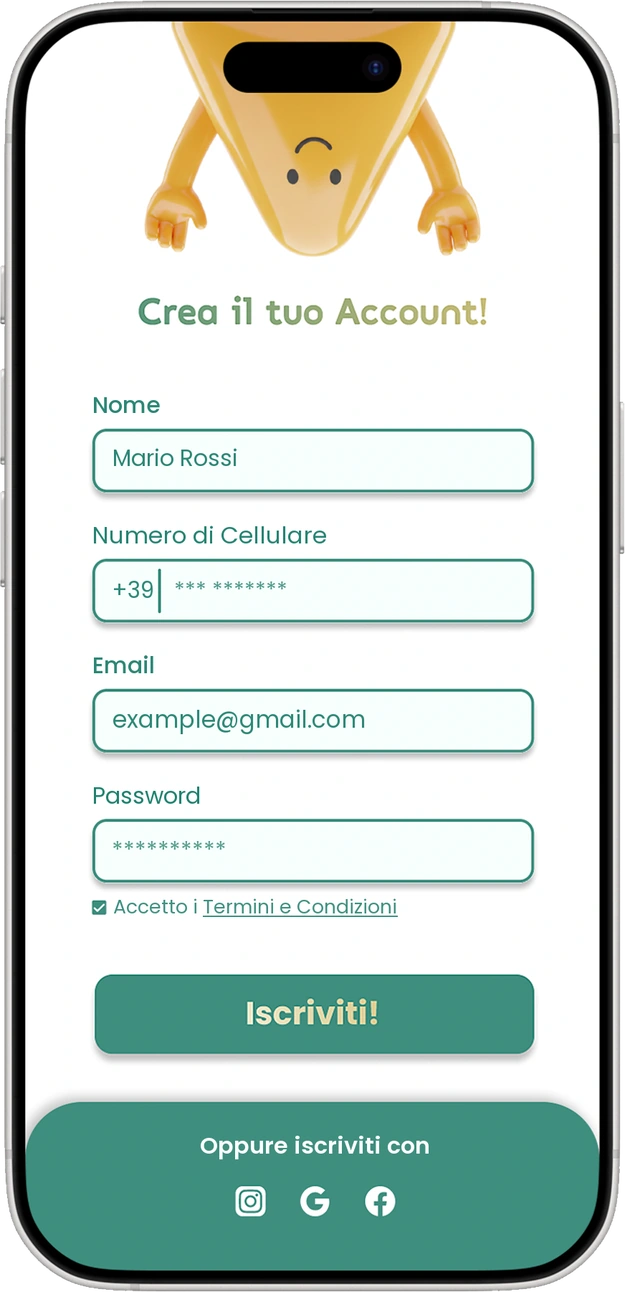 Vibly sign-up screen