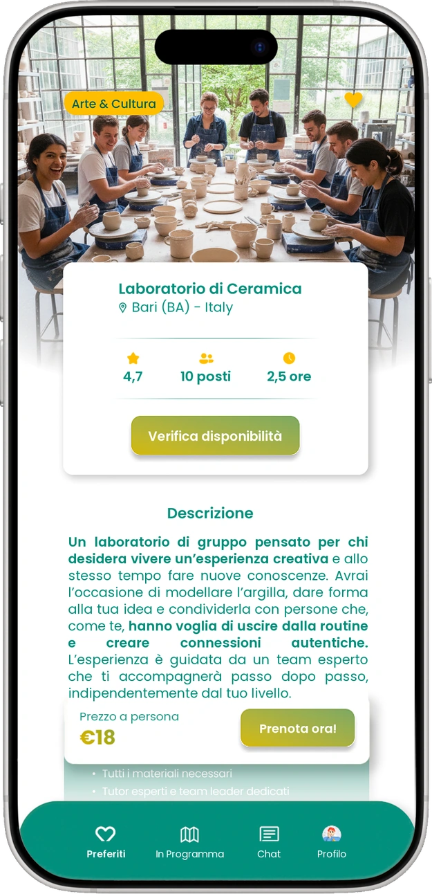 Vibly experience detail screen